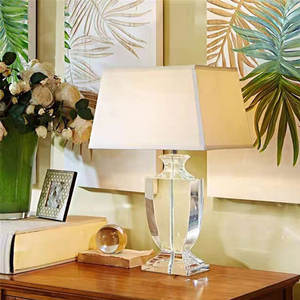 โคมไฟคริสตัลหรูหราสไตล์อเมริกัน สำหรับตกแต่งบ้าน ห้องนอน โคมไฟข้างเตียง โคมไฟอ่านหนังสือในสำนักงาน โคมไฟคริสตัลใสสำหรับโรงแรม - Product Image 2