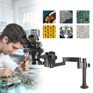4Kカメラ<span class=keywords><strong>50X</strong></span> <span class=keywords><strong>100X</strong></span> 200Xクランプ折りたたみエクステンションタイプベースアルミ合金ブームスタンド三眼ステレオズーム顕微鏡 - Product Image 5