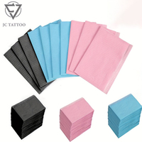 125 pièces/sac, tampons de nettoyage jetables roses pour tatouage, housses de table imperméables pour tatouage, tampons de nettoyage, serviettes dentaires pour patients, accessoires de tatouage