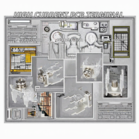 Supports conducteurs en cuivre étamé à courant élevé pour bornes de soudure PCB, tension nominale 12V pour porte de garage/câble de connexion