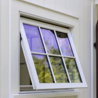 Ventanas de Baño con Drenaje Automático, de Aluminio y Vidrio Esmerilado, con Privacidad, Abatibles, para Ventilación de Vapor