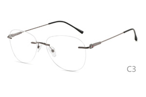 Monturas <span class=keywords><strong>de</strong></span> <span class=keywords><strong>Gafas</strong></span> Metálicas sin Aro para Hombre, Ligeras, para <span class=keywords><strong>Lectura</strong></span>, Montura Óptica Premium, Venta al Por Mayor - Product Image 5