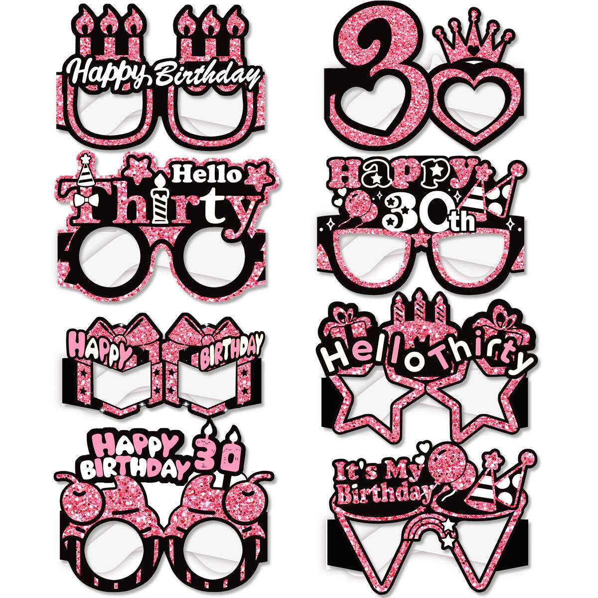 pink  A set of glasses for 30 years old