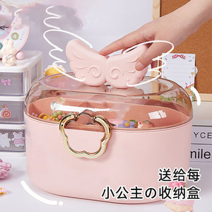 Caja de almacenamiento de accesorios para el cabello para niños, color rosa, con compartimentos para pinzas, diademas, bandas elásticas y joyas - Product Image 4