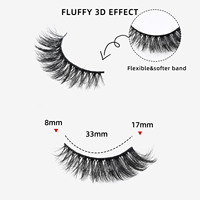 Faux cils synthétiques épais à bande complète, style européen et américain, courbure spectaculaire, grands bouquets de cils