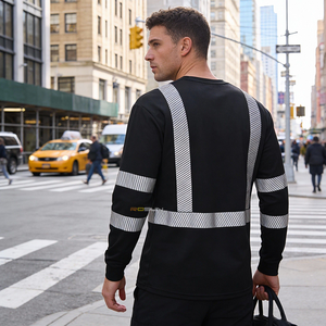 Magliette di Sicurezza Riflettenti ad Alta Visibilità a Maniche Lunghe, Asciugatura Rapida, Traspiranti, con Logo Personalizzato, per Lavori Edili, Classe 3 - Product Image 3