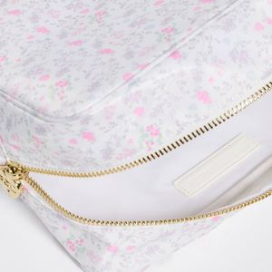 Pochette de maquillage réutilisable écologique personnalisée avec fermeture éclair, en nylon imprimé, organiseur de cosmétiques, pochette portable pour femmes et filles, motif floral - Product Image 4