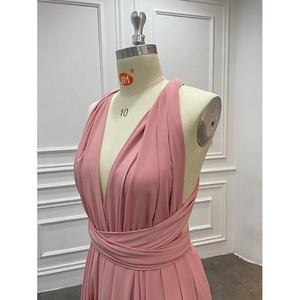 Robes de <span class=keywords><strong>demoiselle</strong></span> <span class=keywords><strong>d</strong></span>'<span class=keywords><strong>honneur</strong></span> personnalisées élégantes pour femmes, dos nu, plissées, ruban <span class=keywords><strong>rose</strong></span>, taille plus - Product Image 5