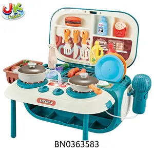 Children kitchen toy Bulethooth music kitchen work table happy home cooking pretend play set new factory price