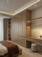 Armoire en teck massif sur mesure, style tropical, meubles de chambre à coucher, dressing avec grain de bois naturel et sculptures