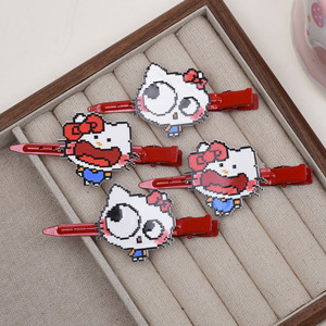 Pince à cheveux chat mignon en cristal, style pixel, pour fille, pince à cheveux pour mèches rebelles, style célébrité internet, style Ins, pince polyvalente pour <span class=keywords><strong>frange</strong></span> latérale, douce - Product Image 1