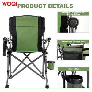 Chaise de camping pliable WOQI, chaise de plage verte portable avec porte-gobelet - Product Image 5
