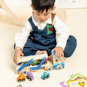 Construction <span class=keywords><strong>en</strong></span> <span class=keywords><strong>bois</strong></span> maison de jeu blocs de construction nouvelle carte de Train de nourriture animale <span class=keywords><strong>jouet</strong></span> assorti pour les jeunes enfants - Product Image 3