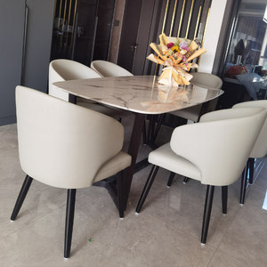 Chaise de salle <span class=keywords><strong>à</strong></span> manger de design italien de haute qualité, chaise élégante et moderne avec pieds en métal pour villa, <span class=keywords><strong>appartement</strong></span> CJ-287E - Product Image 6