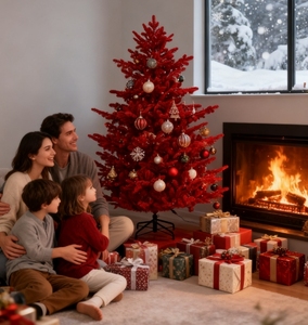 Arbre de Noël Artificiel Professionnel Pré-Éclairé à Feuilles Épaisses Uniques, Ignifuge, Haute Qualité, pour Usage Extérieur, Vente Directe Usine, OEM/ODM - Product Image 2