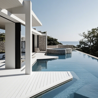 Revêtement de sol WPC blanc pur écologique de qualité supérieure Design moderne étanche pour patio extérieur Garden Deck Park-Factory Direct