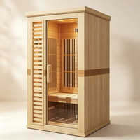 Sauna infrarouge intérieur facile à installer pour 1 à 2 personnes, cabine en bois massif