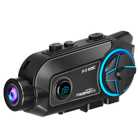 Intercom pour casque de moto Full Duplex avec caméra intégrée en plastique ABS