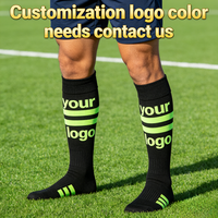 Chaussettes de football antidérapantes Pro Grip, échantillon gratuit pour match sur gazon synthétique, tissu tricoté écologique, support de protège-tibias, lettres personnalisables