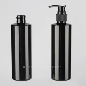 PET Bottle Pump Black Plastic Shower Gel Bottle 8oz Bottle