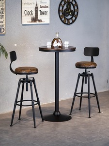 <span class=keywords><strong>Sgabelli</strong></span> da <span class=keywords><strong>Bar</strong></span> Girevoli di Design Industriale Moderno di Lusso in <span class=keywords><strong>Legno</strong></span> Massello <span class=keywords><strong>e</strong></span> <span class=keywords><strong>Ferro</strong></span> per Hotel, Ristoranti, Caffetterie, Camere da Letto, Centri Commerciali - Product Image 4