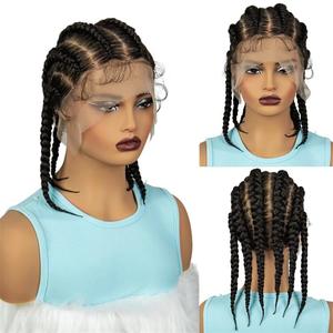 Parrucche intrecciate sintetiche trecce intrecciate in pizzo pieno e graziose parrucche da donna per ragazze 14 pollici in pizzo frontale intrecciato <span class=keywords><strong>parrucca</strong></span> <span class=keywords><strong>con</strong></span> capelli da bambino - Product Image 6