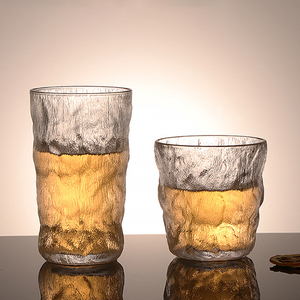 Taza de cristal martillado taza de té patrón de árbol japonés Simple transparente taza de té Iceberg Glass - Product Image 1