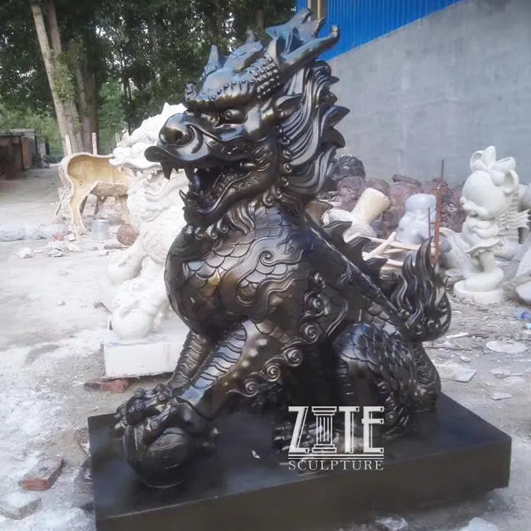 Outdoor Glasvezel Draak Sculptuur Hars Chinese Kylin Standbeeld Te Koop