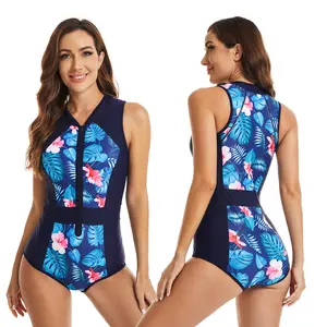 女式印花升华数码设计无袖性感漂亮漂亮连体泳衣沙滩装泳衣