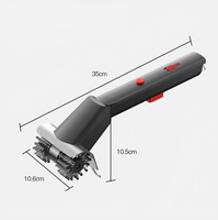 Brosse de nettoyage électrique lavable pour barbecue, double tête, en acier inoxydable, avec rouleau grattoir, rechargeable, robuste, OEM
