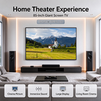Téléviseur intelligent Android 15 LED LCD 4K UHD à écran plat en verre trempé de 70/85/86/90 pouces