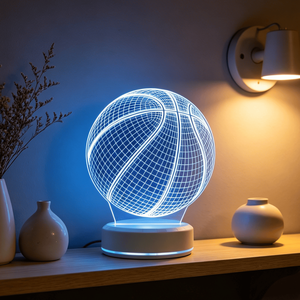 OEM/ODM 3D Crystal Night Light Remote <b>Control</b> Touch <b>Control</b> LED Home Use Creative Sports Pattern Colorful Light - Product Image 4
