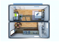 Conteneur économique de jardin de petite Structure en acier, 3 étages, Portable, pré-assemblée, maison