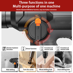 Marteau perforateur sans fil industriel et bricolage, trois fonctions, pour perçage du béton, moteur sans balais 240W N192 - Product Image 5