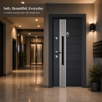 Porte d'entrée blindée turque bicolore anthracite avec double verrouillage multipoints, tailles personnalisées