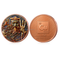 Médaille Souvenir 3D en Relief, 1 oz .999 Cuivre Fin, Mythologie Grecque et Égyptienne, Monnaie Commémorative