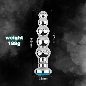Consolador Anal de acero inoxidable pesado, tapón Anal para masaje de próstata con 4 bolas, Juguetes sexuales para hombres, mujeres, tapones anales de Metal Gay - Product Image 6