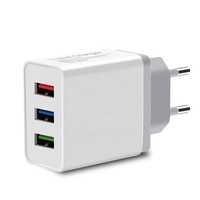 Chargeur de voyage universel 5V 2.4A 3 USB Adaptateur mural Portable EU Plug Mobile Phone Smart Charger