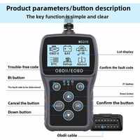 MS310 Scanner de diagnostic OBD II multifonction, testeur de batterie, outil de diagnostic des pannes de voiture 12V, compatible avec l'application téléphonique
