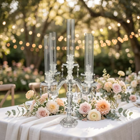 Candélabres à 3 bras en acrylique, centres de table, décoration de mariage, chandeliers, décoration pour événements et fêtes