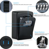 Outdoor 4 Digits Key Security Lock Box Wall Mounted Combination Key Storage