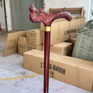 Canne en bois massif avec poignée en forme de coq, antidérapante, légère, pour personnes âgées - Product Image 5