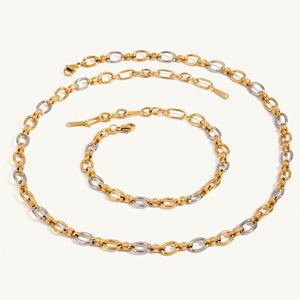 Fashion <b>Chains</b> Necklace Gold Silver Color Block Zinc Alloy Geometric <b>Chain</b> Design Gift Occasion - Product Image 1