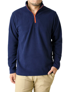 Golf Clothing Outdoor Sports Solid Stand Collar Autumn Knitted 1/4 Zip Long Sleeve Fleece <b>Pullovers</b> <b>for</b> <b>Men</b> - Product Image 1