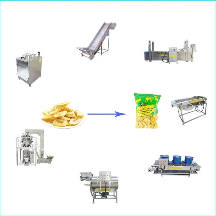 자동 바나나 질경이 칩 생산 라인 바나나 질경이 칩 만드는 기계 전체 생산 라인 질경이 칩 기계