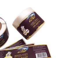 Autocollants adhésifs en vinyle personnalisés avec logo de marque, imperméables, estampage à chaud doré, pour étiquettes d'emballage de pots de beurre corporel - Prix de gros