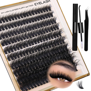 Kit de pestañas de racimo DIY al por mayor 100D/200D Etiqueta Privada abanico pestañas logotipo personalizable segmento pestañas racimo para maquillaje de ojos - Product Image 1