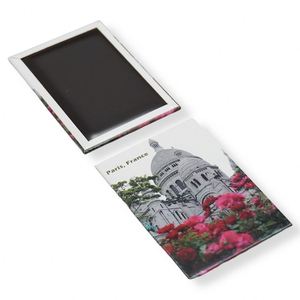 Aimant de réfrigérateur rectangulaire en métal souvenir, aimant de réfrigérateur personnalisé en tôle avec autocollant magnétique en caoutchouc - Product Image 3