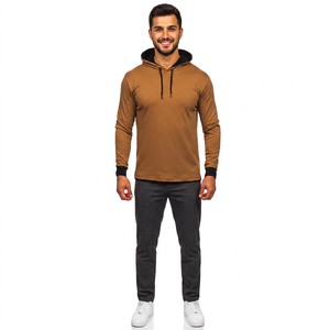 Broderie personnalisée, tissu doux 100% French Terry, sweat à capuche à manches longues, uni, vierge, thermique, pour adultes, garçons, utilisation hivernale - Product Image 1