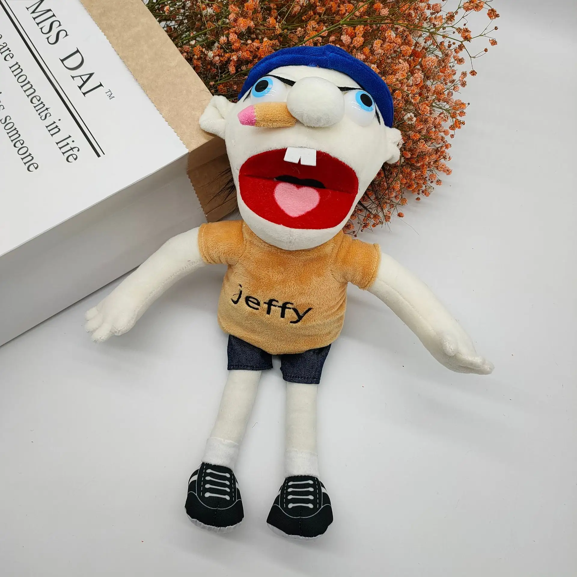 Jeffy Hat Game Plushie 부드러운 플러시 인형 팬들을위한 귀여운 컬렉션 소년 소녀 홈 장식